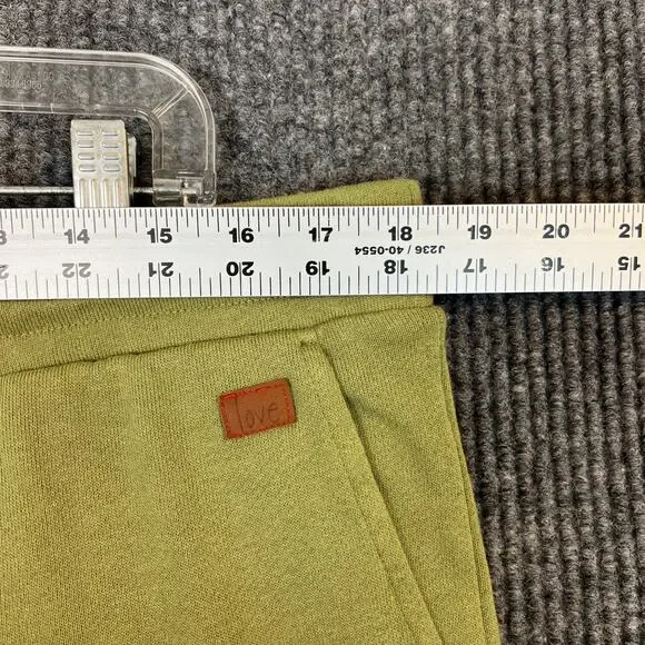 Peace Love World Boheme Regular French Terry Monica Wide Leg Pants Sz L Green - Picture 9 of 13